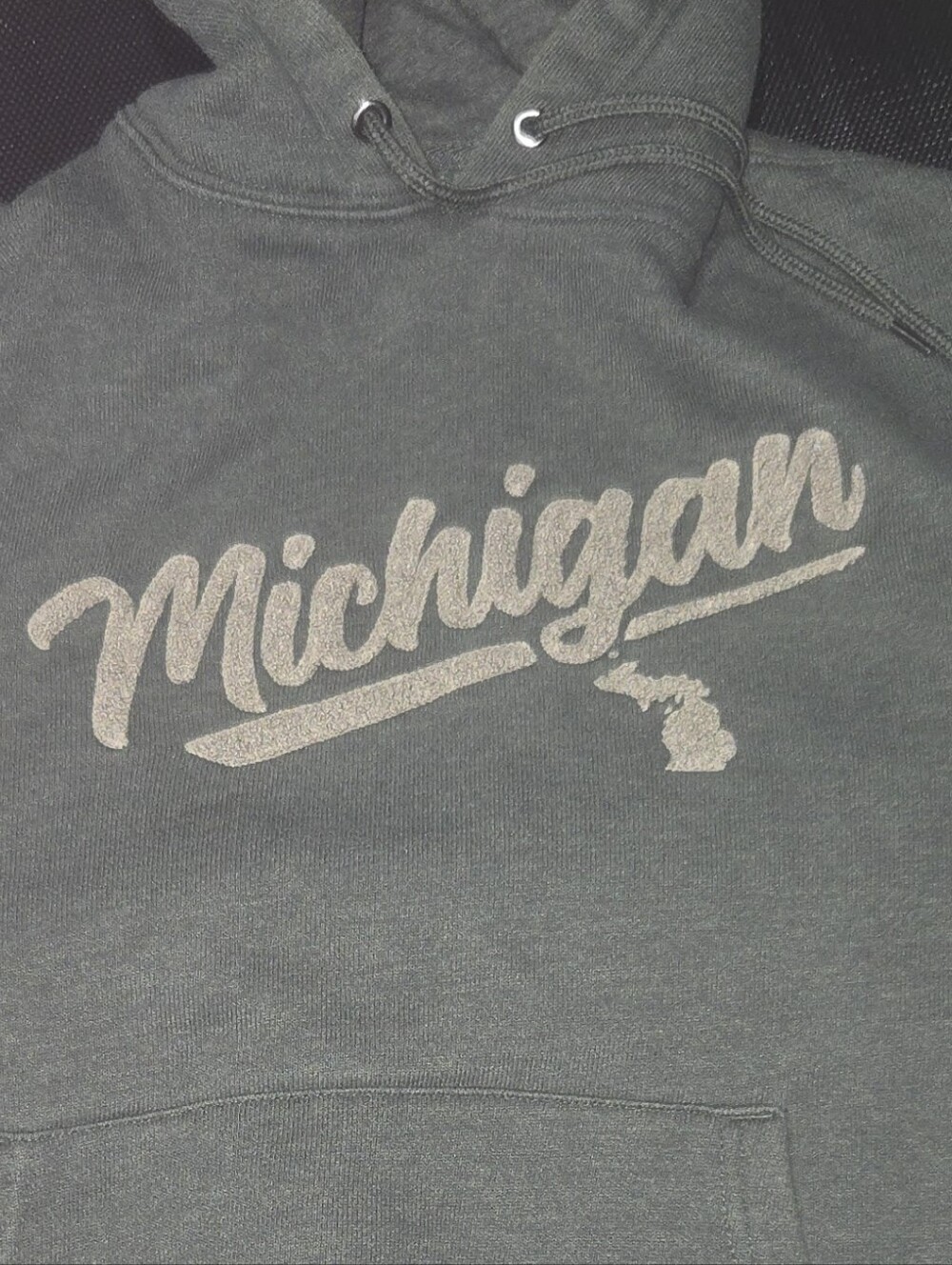 Men's Green Michigan Graphic Crewneck Hoodie - Picture 2 of 4